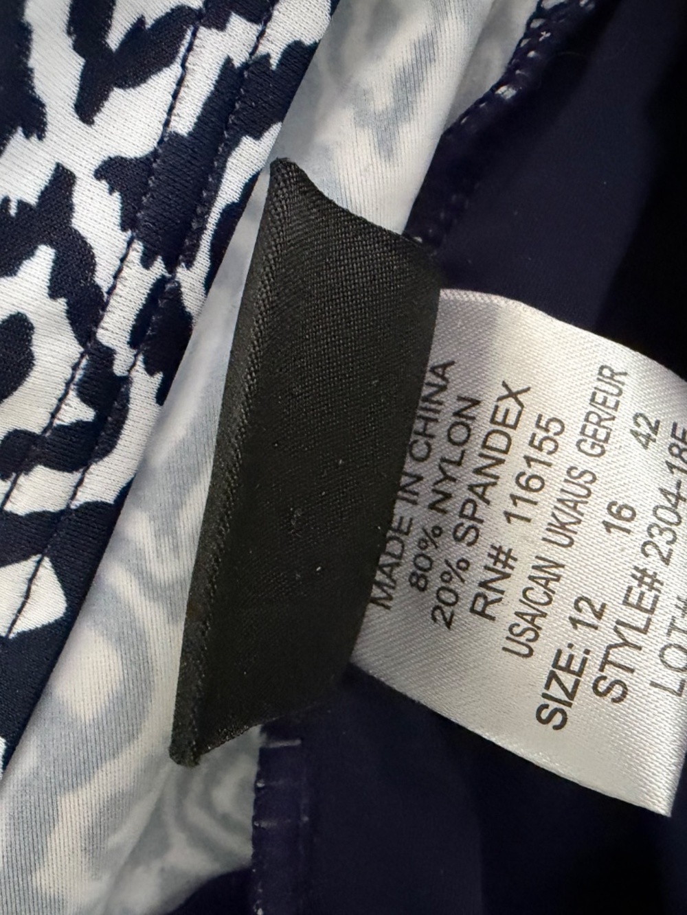 Bathing suit / swim suit. NWT. Blue and white shaping. Size 12 - Picture 6 of 7